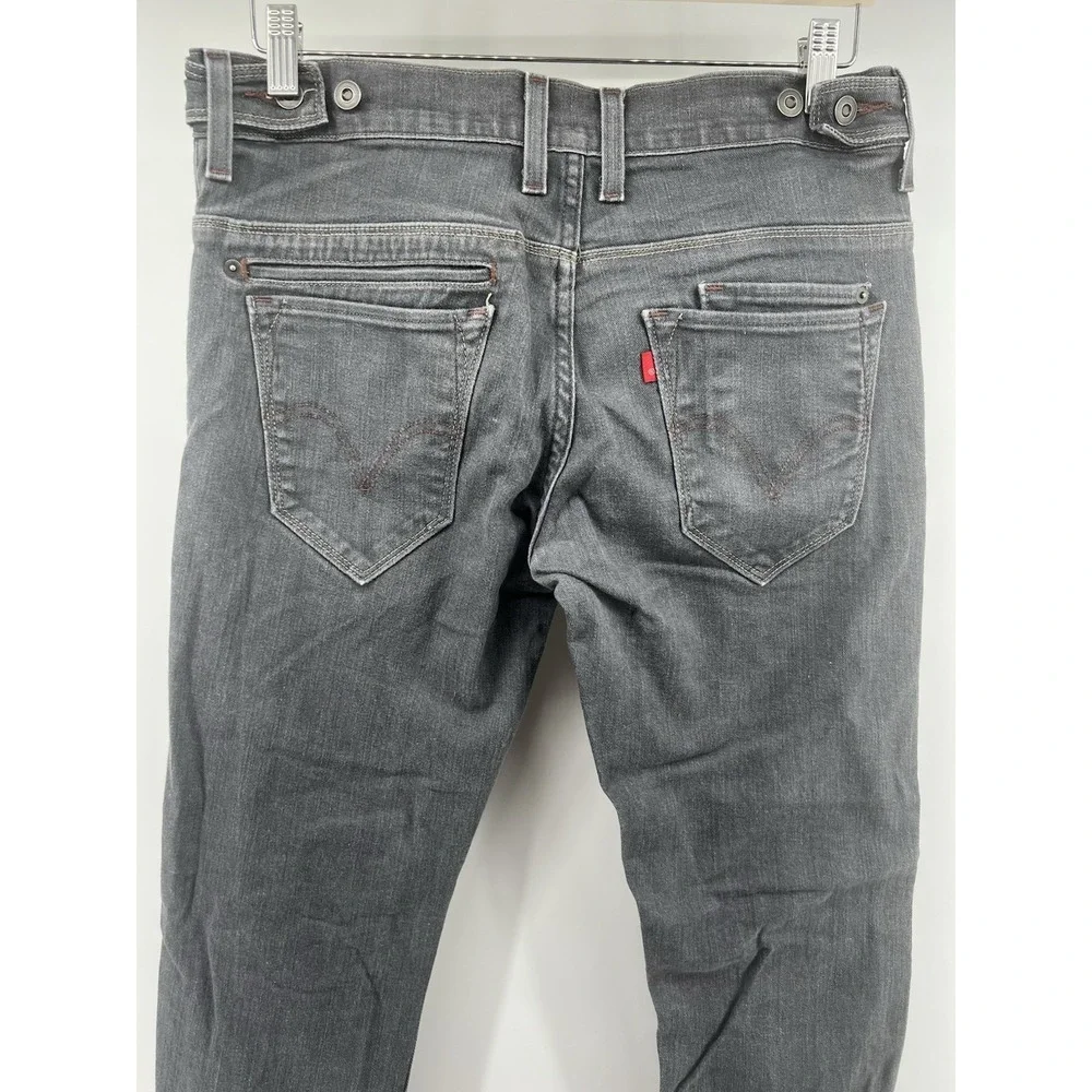 Levis 511 Skinny Jeans Gray Buckles Tagged 33/30 Actual 33/29.5 Stretch Mens